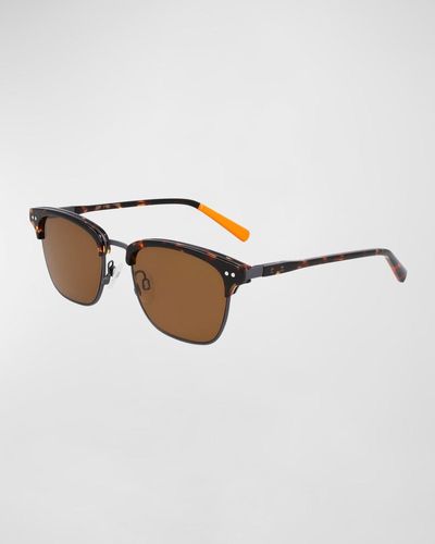 Shinola Half-Rim Square Sunglasses - Brown