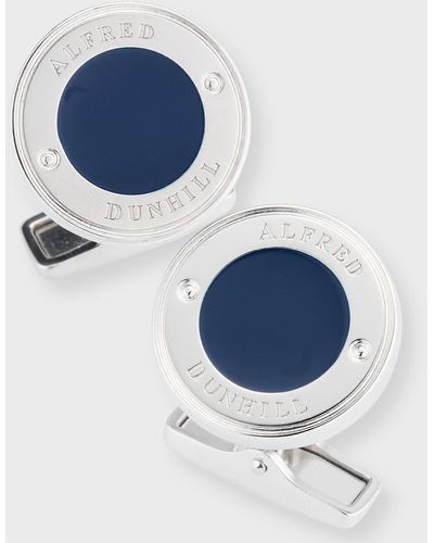 Dunhill Lock Disc Cufflinks - Blue