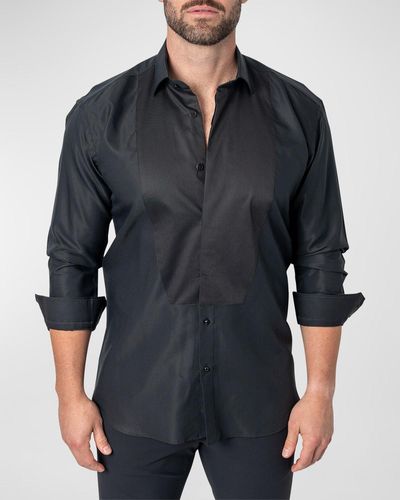 Maceoo Fibonacci Textured Sport Shirt - Black