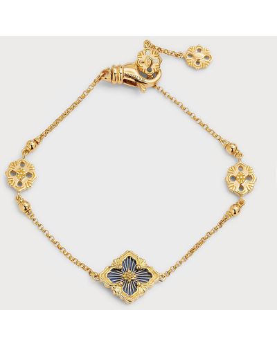 Buccellati Opera Tulle Flexible Bracelet In Blue And 18k Yellow Gold, Size 16 - Metallic