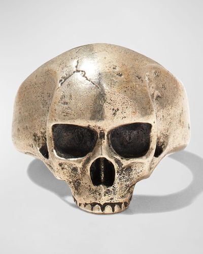John Varvatos Metal Skull Signet Ring - Natural