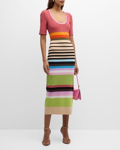 Christopher John Rogers Striped Knit Midi Dress - Multicolor