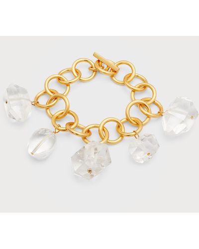 Nest 24k Gold-plated Crystal Nugget Charm Bracelet - Metallic
