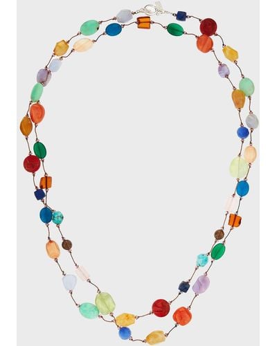 Margo Morrison Carnival-Stone Long Necklace, 53"L - Multicolor