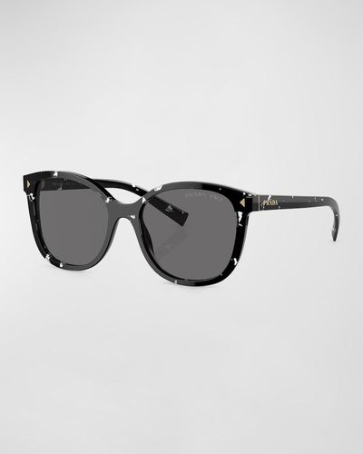 Prada Pr 22Zs Logo Square Acetate Sunglasses - Black