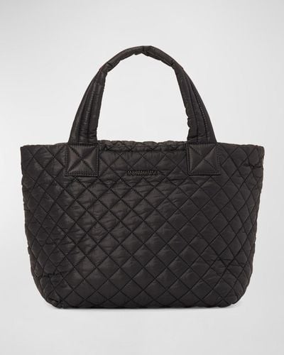 MZ Wallace Metro Deluxe Small Quilted Nylon Tote Bag - Black