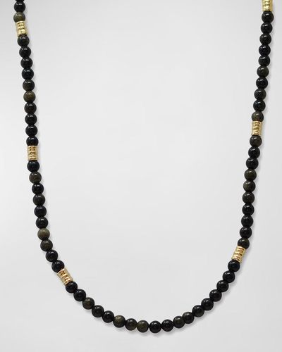 Armenta 18k Gold & Obsidian Beaded Necklace - Multicolor