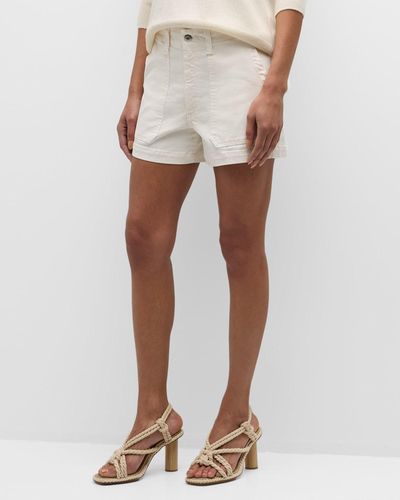 AG Jeans Analeigh Denim Utility Shorts - White