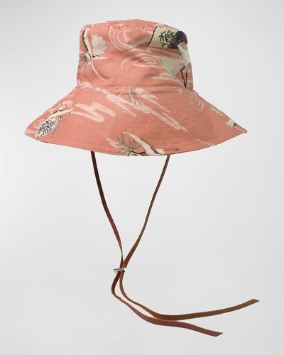 Sensi Studio Safari Linen-Blend Bucket Hat - Pink