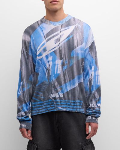 DIESEL K-Arbusto Graphic Sweater - Blue