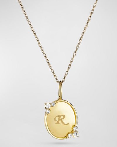 STONE AND STRAND Mirror Mirror Initial Necklace - Metallic