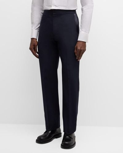 Givenchy Wool Pants With Satin Side Stripes - Blue