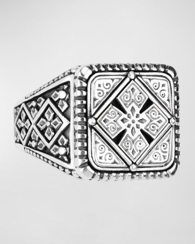 Konstantino Sterling Classics Signet Ring, Size 10 - Metallic