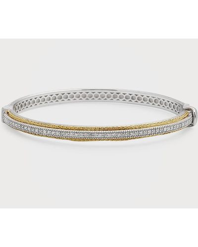 Jude Frances Mixed Metal Pave Woven Rope Bracelet - White