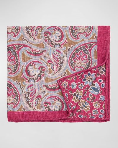 Edward Armah Paisley-floral Silk Pocket Square - Pink
