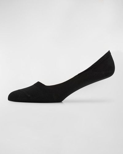 Pantherella Monaco Egyptian Cotton No-Show Socks - Black