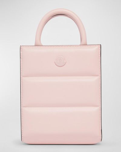 Moncler Doudoune Leather Mini Tote Bag - Pink