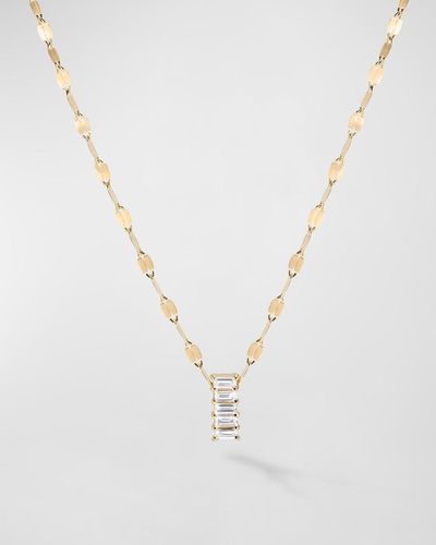 Lana Jewelry 14k Gold Baguette Diamond Bar Pendant Necklace, 0.33 Tcw - White