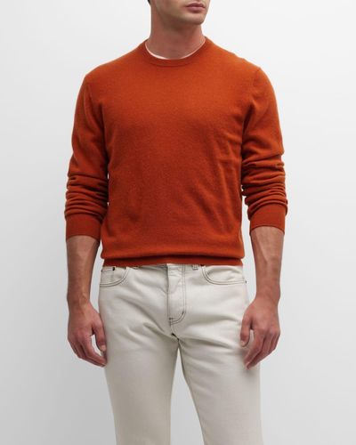 Neiman Marcus Cashmere Crewneck Sweater - Red
