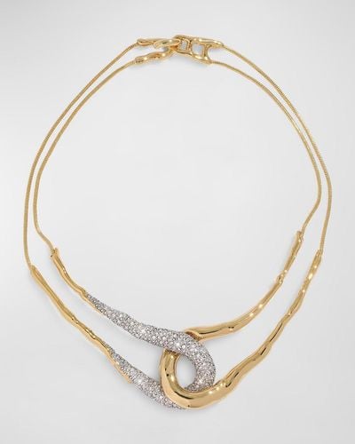 Alexis Solanales Crystal Interlock Necklace - Metallic