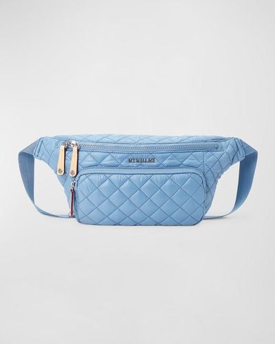 MZ Wallace Metro Sling Quilted Nylon Belt Bag - Blue
