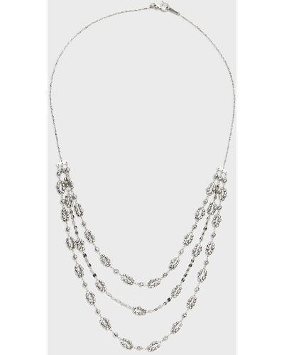 Platinum Born Triple Galaxy Necklace - White