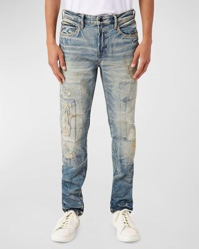 PRPS Tinted Distressed Denim Jeans - Blue