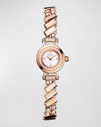 Hermès Faubourg Polka Watch, Mini Model, 15 Mm - White