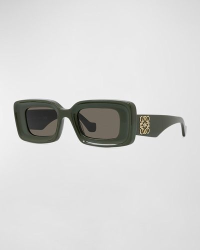 Loewe Anagram Acetate-nylon Rectangle Sunglasses - Multicolor
