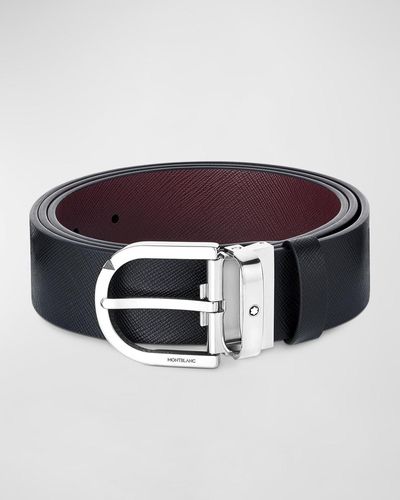 Montblanc Horseshoe Buckle Reversible Leather Belt - Multicolor