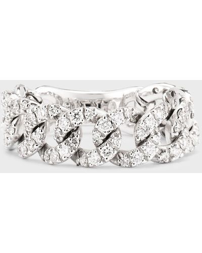 Zydo 18k White Gold Groumette Ring With Diamonds, Size 7 - Metallic