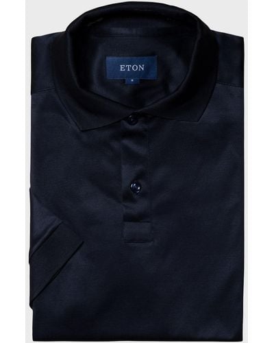 Eton Cotton Jersey Polo Shirt - Blue