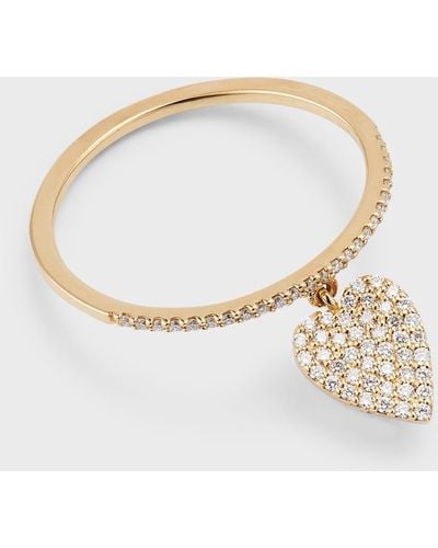 Lana Jewelry 14K Flawless Diamond Heart Charm Ring - White