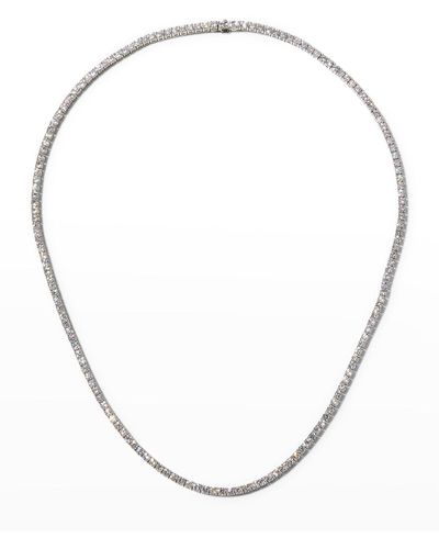 Memoire White Gold 4-prong Diamond Line Necklace, 8.0tcw - Metallic