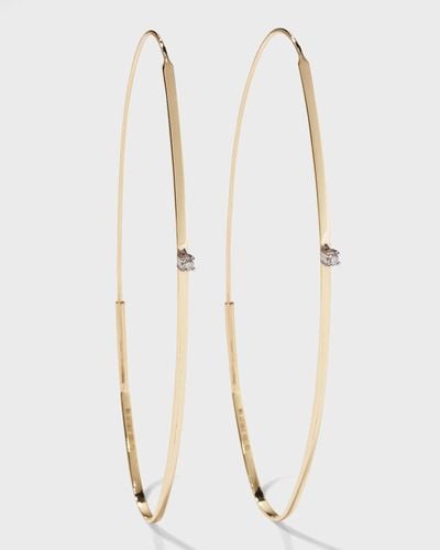 Lana Jewelry Large 14K Oval Magic Hoop Earrings With Diamonds - White