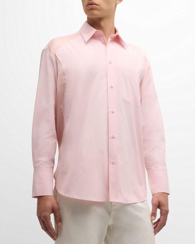 JW Anderson Sport Shirt With Satin Inserts - Pink