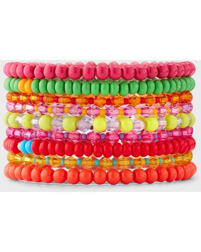 Roxanne Assoulin The Very Merry Bunch Bracelets, Set Of 9 - Red