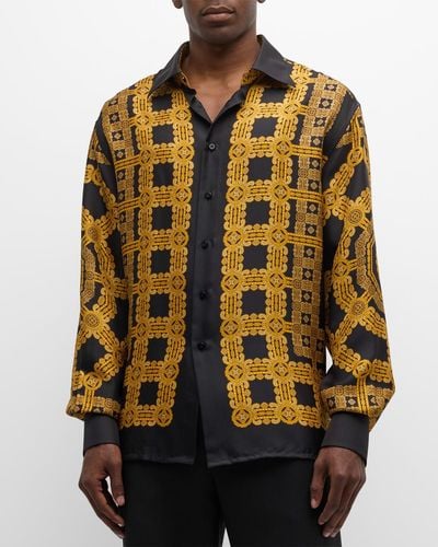 Stefano Ricci Silk Medallion-Print Overshirt - Multicolor