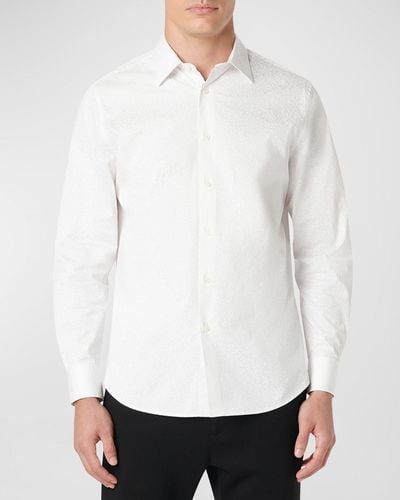 Bugatchi Julian Floral Sport Shirt - White