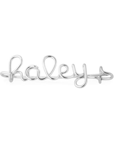 Atelier Paulin Personalized 15-Letter Wire Brooch - White