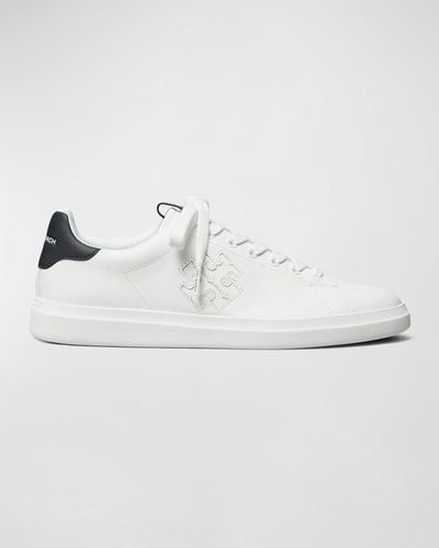 Tory Burch Double T Howell Leather Sneakers - White