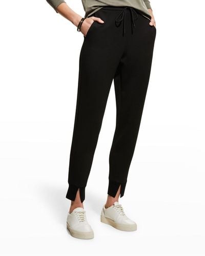 Theory Slouchy Double-Knit Jogger Pants - Black