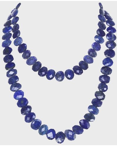 Margo Morrison Flat Faceted Necklace, 35"L - Blue