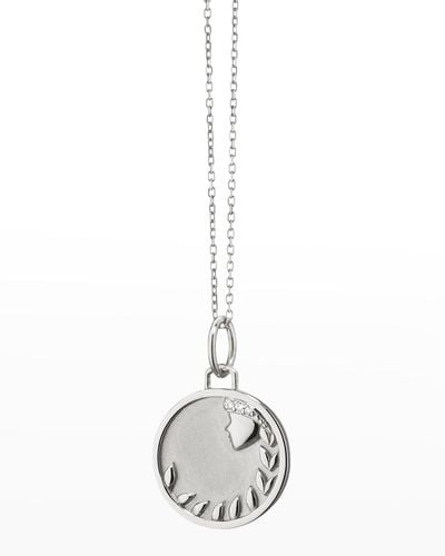 Monica Rich Kosann Sterling Virgo Zodiac Charm Necklace With Sapphires - White