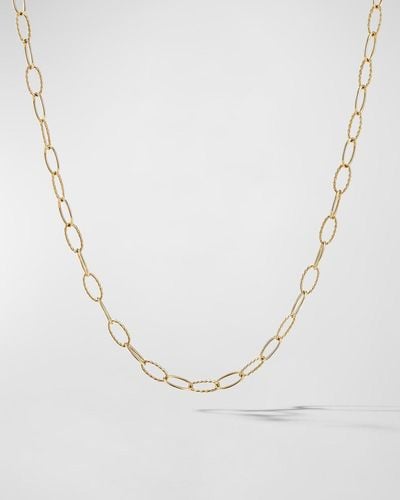 David Yurman Elongated Oval Link Necklace In 18k Gold, 6mm, 36"l - White