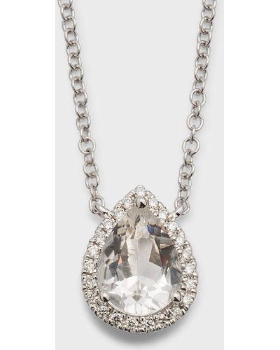 Kiki McDonough Grace Pear Blue Topaz And Diamond Necklace - White