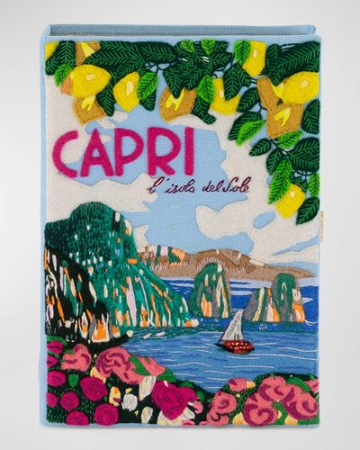 Olympia Le-Tan Capri Lemons Mer Bio Book Clutch Bag - Green