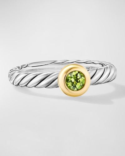 David Yurman Cable Flex Ring With Gemstone - Metallic