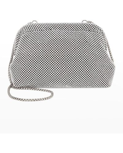 Rafe New York Brooke Crystal Chainmail Frame Clutch - Gray