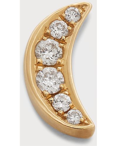 Andrea Fohrman 14k Gold Diamond Moon Stud Earring - Metallic